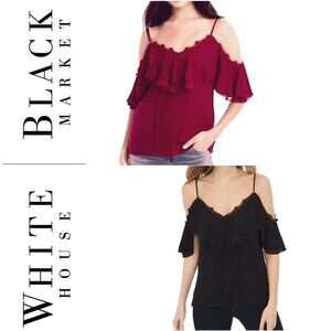White House Black Market  off the shoulder, lace detail blouse (L) - NWOT
